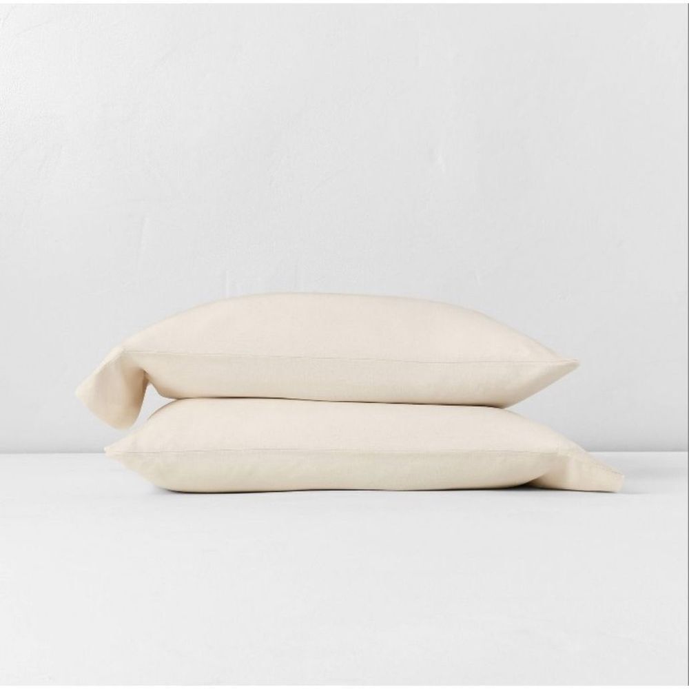 King Linen Blend Pillowcase Set Natural - Casaluna"